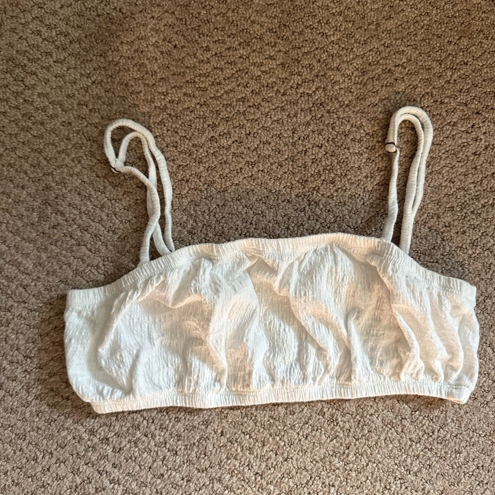 Billabong White Textured Bra Tank Top